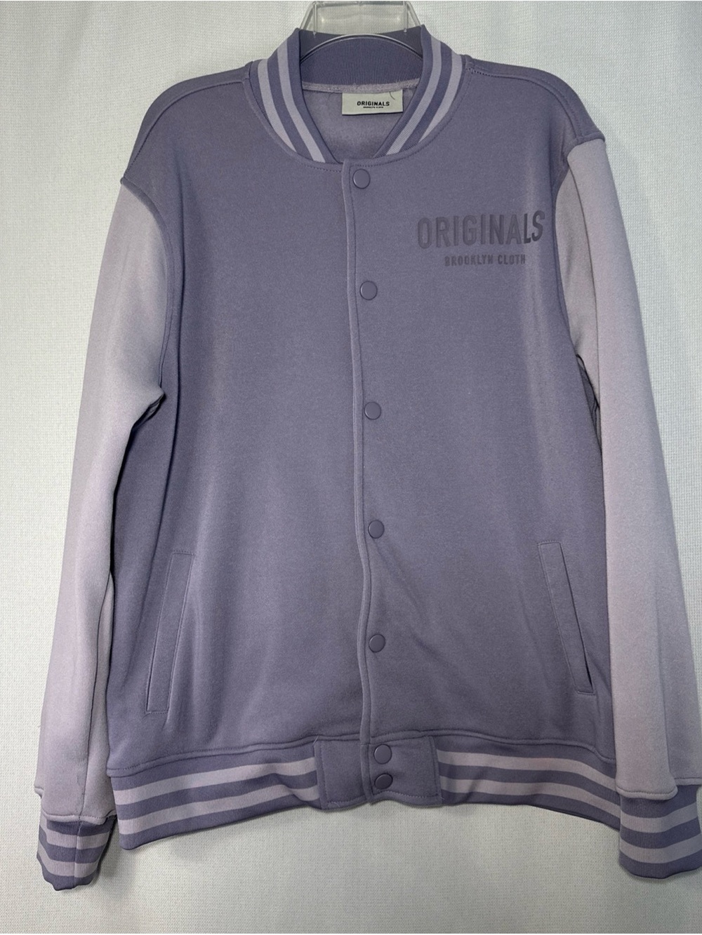 Brooklyn Cloth Lavender & Light Lavender Varsity Bomber Jacket